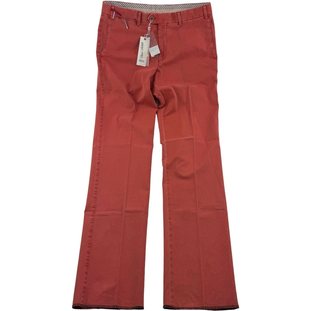 NWT Hiltl Red ZE500 Flat Front Cotton Elastane Chino Nobile‎ Pants Size 34X37 UF